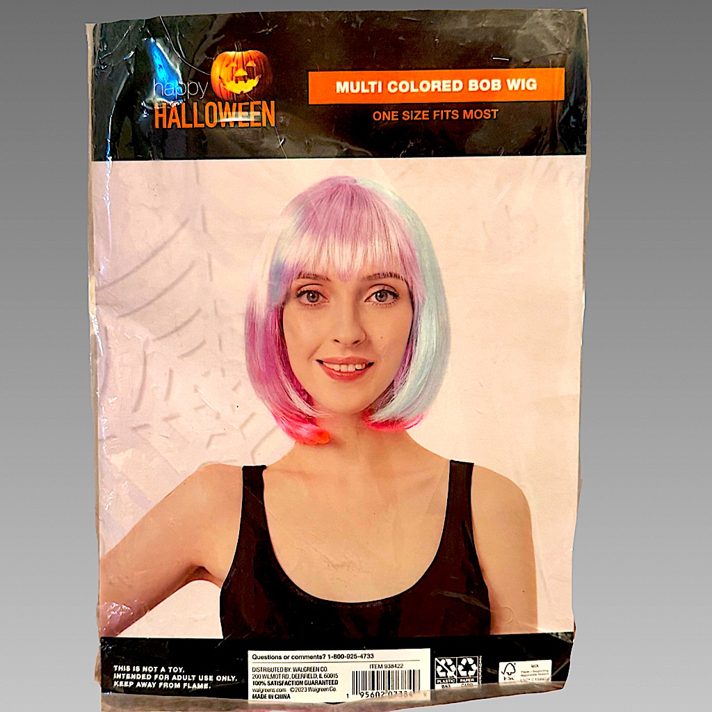 Nwt Multi Colored Bob Wig Halloween Costume Cosplay One Size